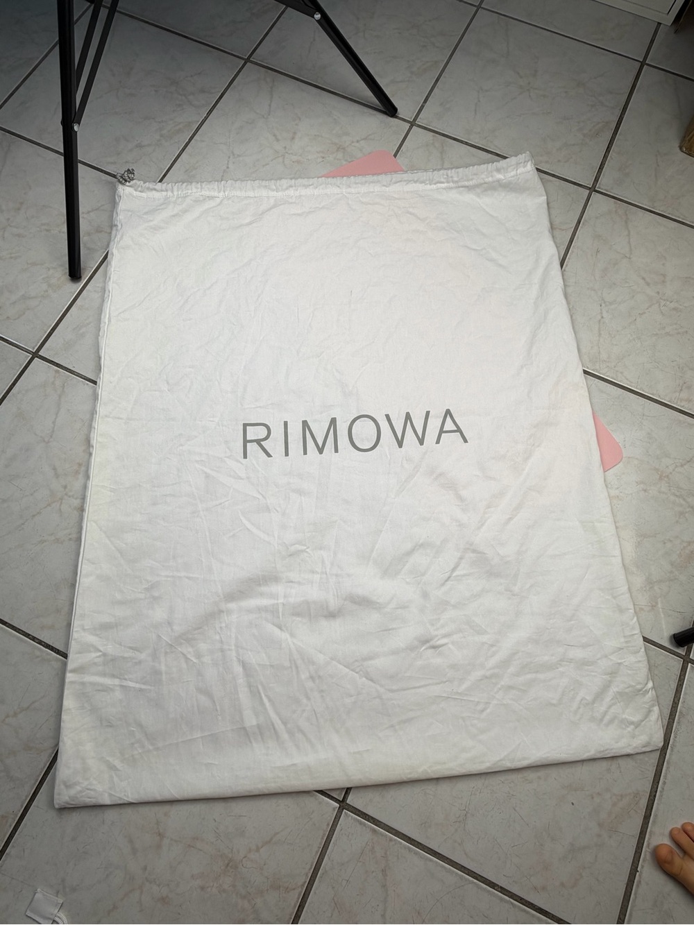 RIMOWA White Logo Dust Cover Drawstring Bag